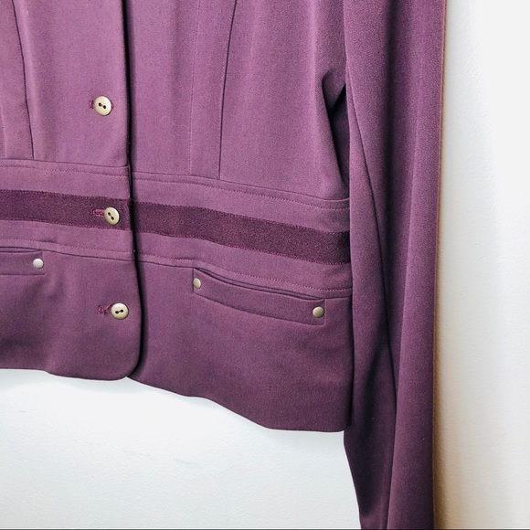 Anthro Intuitions Plum Structured Blazer Unlined 8 - Picture 2 of 6